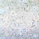 DOWELL Window Privacy Film, 3D Stained Glass Rainbow Films, Decorative Window Vinyl Sun Blocker Door Covering, Static Cling Non-Adhesive Glass Sticker for Home, Blooming Flowers, 23.6"x78.7" (Clear Tulip)