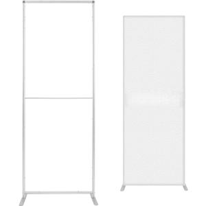 MorningRo Extend Vertical Fabric Display Banner Stand 2.5' W x 6.5' H Portable Multi-purpose Poster Backdrop Wedding Banner Holder for Indoor Outdoor Advertising Anniversary Party, Hardware Only