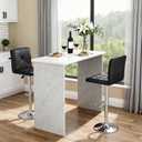 BestOffice Bar Stools Set of 2, PU Leather Swivel Bar Stools Kitchen Counter Height Bar Chairs with Hydraulic Adjustable for Kitchen, Dining Room and Restaurants, 15 inches x 18 inches x 44 inches