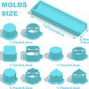 5 PCS Cake Pop Mold Set with 7.87-inch Tray, Heart Square Cloud Oval Round 3D Printed Cake Pop Cutter and Pusher, Baking Molds for Home Baking, Birthday Parties, Wedding Desserts