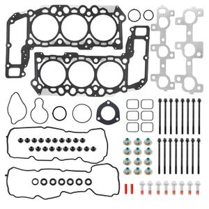 3.7 Cylinder Head Gasket Set with Bolts, Compatible with 2005-2013 Dodge Dakota Jeep Grand Cherokee Mitsubishi RAM 1500, Replaces HS26229PT-1 ES71129-1, Fits 3.7L V6 SOHC Engine