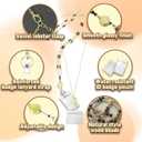 2 x 2PCS Lanyards for ID Badges, Retractable Teacher Lanyard Set with 2 Waterproof ID Badge Holders, Wooden Beaded Lanyard for Women Keys Id Badges Cruise Ship Cards