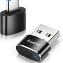 USB Mouse Mover with Switch Button, Automatic Mini Mouse Shaker with 2 Jiggle Modes, Driver-Free, Plug & Play, Keep Computer/Laptop Awake, USB-C Adapter, Black