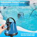 Submersible Water Pump, Adjustable Flow Sump Pump, Pool Cover Pump Above Ground, Electric Portable Water Removal Pumps, Water Pump for Pool Draining with 10ft Drainage Hose,3 Adapters,950GPH