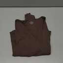 SUUKSESS Women Long Sleeve Bodysuit Sexy Square Neck Thong Body Suit Shirts Top (Brown, L)