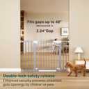 Cumbor 29.7-48" Baby Gate for Stairs, Mom's Choice Awards Winner-Dog Gates for Doorways, Auto Close Safety Pet Gate for Dogs Indoor, Easy Install Pressure Mounted Child Gate with Walk Thru Door, Gray