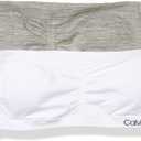 Calvin Klein Kids Girls' Seamless Bandeau Bra Multipack (Large, White/Heather Grey)