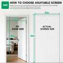 HOFUDON Upgraded Magnetic Screen Door Mesh, Full Strip Magnets, Heavy Duty Fiberglass Mesh, Door Screen Magnetic Closure for Single Door Size 32 x 80 Inch, Screen Door Size 35 x 82 Inch White