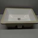 18x12 Inch Undermount Bathroom Sink with Rectangular Bottom White Ceramic Vessel Bathroom Sinks Vanity Classic Basin with Overflow