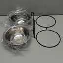 kathson Stainless Steel Bird Bowls for Cage, 2 PCS Metal Pet Food Water Dishes with Holder Feeder Cage Coop Hook Feeder Cups for Birds, Parrots, Small Sized Dogs and Cats (6.7 Inch Dia)