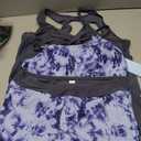 Yonique 3 Piece Tankini Swimsuits for Women Bathing Suits with Boy Shorts and Swim Tank Top Bra Modest Swimwear (Purple, L)