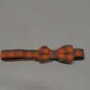 Bow Tie Dog Collar - Cute Plaid Sturdy Soft Material&Leather Dog Collars for Small Medium Large Dogs Breed Puppies Adjustable 18 Colors and 3 Sizes (Orange Plaid, M 13"-18")