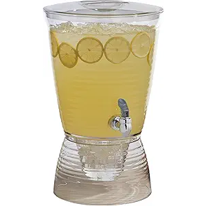 CreativeWare 2 Gallon Beverage Dispenser with Base Ice Cylinder Sleeve