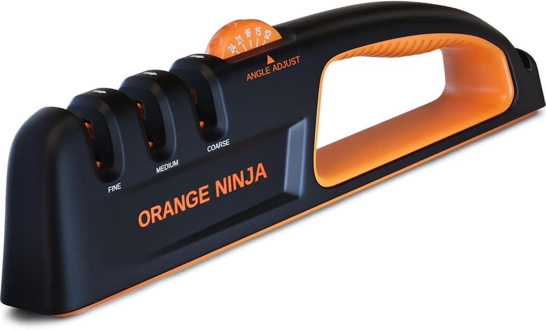 Knife Sharpeners for Kitchen- 5 Adjustable Sharpening Angle- Premium Quality - Handheld Knives & Pocket Knife Sharpener by Sharp Pebble