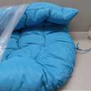 Thicken Egg Chair Cushion Replacement, Outdoor Hammock Swing Chair Cushions, Hanging Wicker Basket Seat Pad with High Elasticity PP Cotton, for Garden Patio Porch Furniture (Only Cushion) (32 x 40 in, Light Blue)