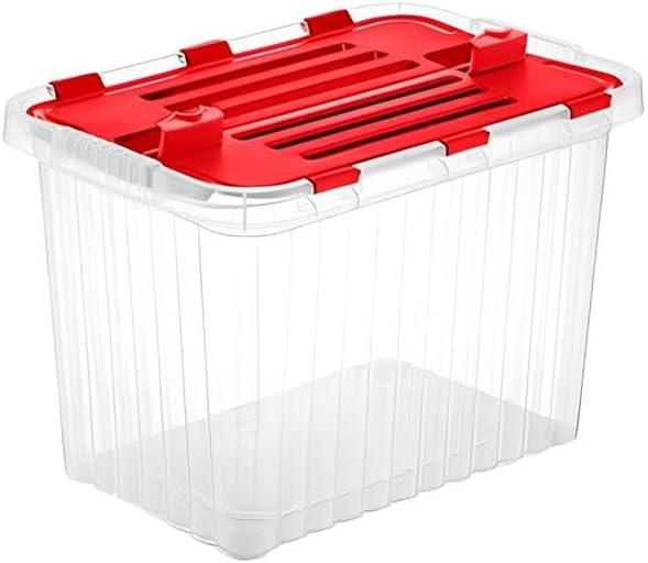 Superio Clear Storage Box with Lid, Plastic Container Bins for Organizing, Stackable Crates, BPA Free, Non Toxic, Odor Free, Organizers for Home, Office, and Dorm (15"x10"x10.25")
