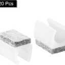 uxcell 20 Pcs Chair Legs Tips Caps with Felt Pads, U Shaped Chair Tube Floor Protectors, Furniture Protector Feet Glides, Fitting 14mm Metal Tube Legs, White, Gray Pad