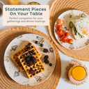Nook Theory 4 Pack Reusable Bamboo Plates - Non-Toxic Toddler and Kids Plate, Dishwasher Safe, Not Microwavable Dinnerware (Space 8")