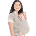 KeaBabies Baby Wrap Carrier - All in 1 Original Baby Carrier Newborn to Toddler Sling, Easy to Wear, Hands Free Bonding, Lightweight, Breathable Infant Wraps (Stone Gray)