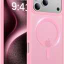 Magnetic for iPhone 17 Pro Max Case,[Anti-Slip][Compatible with MagSafe][Military Grade Drop Protection] Shockproof Protective Translucent Matte Phone Case for iPhone 17 Pro Max Case,Pink