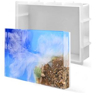 Sakolla 9 Rectangular Silicone Molds for Epoxy Resin, Crystal Deep Casting Epoxy Mold for Flowers Preservation, DIY Artwork, Office Home Decoration