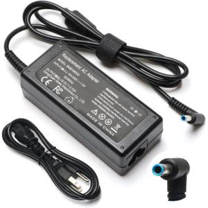 65W 45W Chromebook Charger Round Blue Tip for HP - Fit for HP Chromebook 11 14 G3 G4 X360 Series 11-v020wm 11-v025wm 11-v010wm 14-q010dx 14-ak013dx, 19.5V 3.33A/2.31A Adapter Power Supply Cord