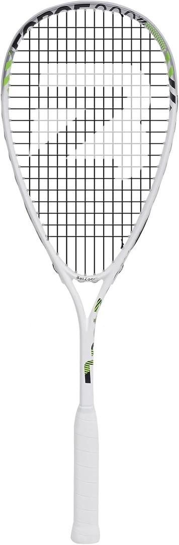 BatZoom Beginner Squash Racket  Lightweight & Durable Training Racquet for Adults & Teens, Pre-Strung with Comfortable Grip & Shock Absorption - Includes Carrying Bag (White)