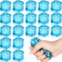 Soulchen 20 Pcs Stress Balls Ice Cube with Snowflakes Inside 1.4 Inch Squishy Sensory Squeeze Fidget Funny Calming Balls Stress Relief Cubes for Adults Christmas Party Favors Birthday Gift