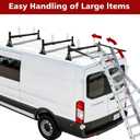 hightall Van Ladder Rack with Roller,Adjustable Length 50-61" Van Roof Rack with Cargo Stoppers,Compatible with Ford Transit150/250/350,Enclosed Trailer,Drilling Required