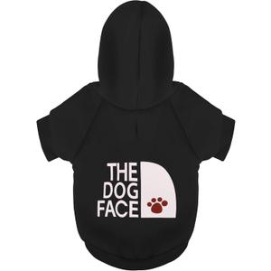 Paiaite Black Chihuahua Dog Hoodie: Keep Your Pup Warm and Stylish with a 'The Dog Face' Printed Sweatshirt Pet Clothes, and Sweater Coat All in One Perfect for Winter and Cool Summer Nights! Black M (M-(5~11lb) | Chest(~17.7"))