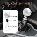 2 x Round Ball Shift Knob, Shifter Knob, Chrome Finish Weighted Gear Shift Lever with 3 Threaded Adapter, Aluminum Alloy Car Gear Shifter Head for Manual and Auto Transmission Vehicles (Silver)
