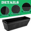 Adnee 4 Pcs 24 Inch Fabric Plant Window Box Liners-Rectangular Non-Woven Planter Basket Liner-Black Felt Flower Hanging Basket for Outdoor Garden Wall Hanging Planter Flower Vegetables