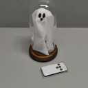 Halloween Decorations Indoor-Light Up Ghost in Glass Cloche-Cute Ghost Walking Dog with Light for Home Kitchen Mantel Tabletop Halloween Decor