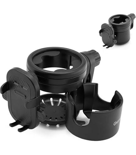 Bombi Baby Stroller Cup Holder for Parents - Designed for V2 Lightweight Strollers - Black