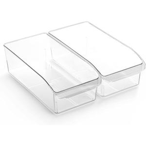 BINO | Plastic Storage Bins, Small | THE CURVE COLLECTION | Multi-Use Organizer Bins | Storage Containers Kitchen, Pantry and Home Organization | Fridge Organizers | Pantry Organization