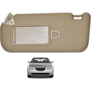Right Passenger Side Grey Left Driver Side Beige Sun Visor with Makeup Mirror LH Compatible with Hyundai Elantra HD 2006-2010 Replace 85210-2H000V2 852012H020V2 (Beige, Left Driver Side)