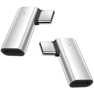 xiwxi 2Pack 90 Degree Lightning to USB C Charger Converter for iPhone 15/15Pro/15 Pro Max Plus,Samsung S24 S23,iPad Air,27W PD Fast Charging&Data Transfer,Type C Devices,Not Audio/OTG/PS/2 Cables