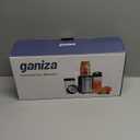 Ganiza Blender for Smoothies, 14Pcs Personal Blender for Shake and Smoothies for Kitchen with 3 Portable Cups (1x24oz & 2X17oz), Single Serve Smoothie Maker, Nutritious Recipe (Black Silver)