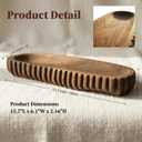 Handmade Wooden Serving Tray, Oval Shape, Natural Brown, Ridged Edge Design, Decorative Tray, Vanity, Shelf Organizer