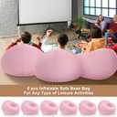 Realspring 6 Pcs Inflatable Bean Bag Chairs for Adults with Electric Air Pump, Blow up Couch Folding Portable Inflatable Couch Lazy Sofa for Outdoor Movie Night Camping(Pink,6 Pcs)