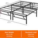 Amazon Basics Bed Frame with Storage, Foldable Metal Platform, Sturdy Steel, No Box Spring Needed, 14 inches High, Tool-Free Easy Assembly, Noise-Free, King Size, Black