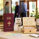 Handmade Bible Verse Wooden Cards Box - Light for the Soul Bible Verses Scriptures - Christian Bible Gifts for Women Men