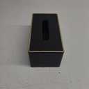 Tissue Box Cover Rectangular 9.8"(L) x 5.3"(W) x 4.3"(H) Refined Modern PU Leather Facial Tissue Dispenser Box Holder for Dresser Bathroom Decorative (Black Pearl)