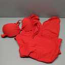 Women's High Waisted Bikini Sets Tummy Control Two Piece Swimsuits Push Up Swimwear Ruched Halter String Bathing Suit (X-Large, Red)