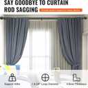 VEVOR Double Rod Curtain Rods, 36-72 inches(3-6ft) Adjustable Length, Black Double Curtain Rods with Round Finials, 1" and 3/4" Diameter, Double Window Drapery Rod for Sheer and Blackout Curtains