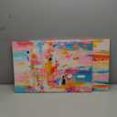 2Pcs Framed colorful abstract Wall Art College style girl art posters prints Modern Pastel texture Pictures Paintings Wall Decor for Girly Dorm Bedroom Living Room Decoration (16x24 Canva)