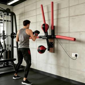 Smart Boxing Speed Trainer,Wall Mount Boxing Bar with 2 Speed Bag,Multifunction Machine with 4 Reaction Bar,2 Mode Setting Height Adjustable for Reaction Speed Stamina, X-Large