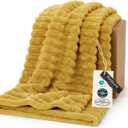 Bedsure GentleSoft Yellow Throw Blanket for Couch - Cozy Soft Fleece Blankets for Women, Cute Small Throws for Girls, Honey, 50x60 Inches