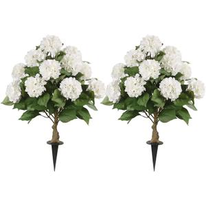 3FT Artificial Hydrangea Tree with Spikes, 2 Pack Faux Silk Plant Fake Hydrangea Bush Flower Tree for Porch Patio Living Room Decor