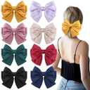 VOBOBE Hair Clip, 8Pcs Big Satin Layered Hair Bows for Women Girls, 7 Inch Barrette Hair Clip, Large Ribbon Bows Style Hair Accessories